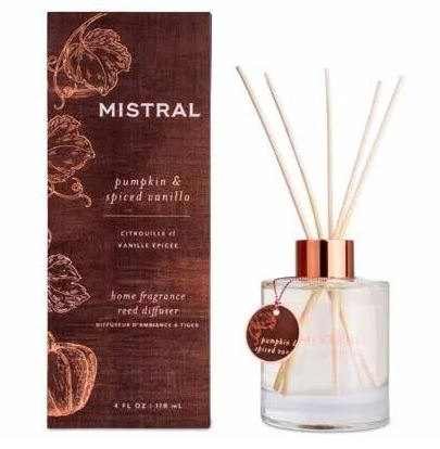 Mistral Fall Fragrance Diffuser 4oz 110ml - Pumpkin & Spiced Vanilla