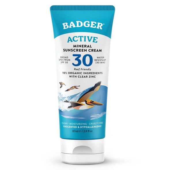 Badger Mineral Sunscreen Cream 2.9oz 87ml - SPF 30 Active