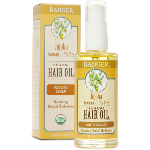 Badger Organic Jojoba Hair Oil for Dry Scalp 2fl oz 59ml