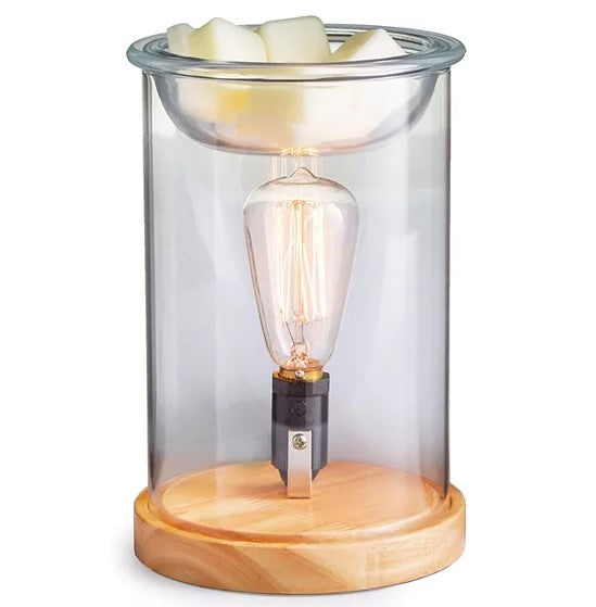 Candle Warmers Etc. Illumination Fragrance Warmer - Wood & Glass Edison Bulb