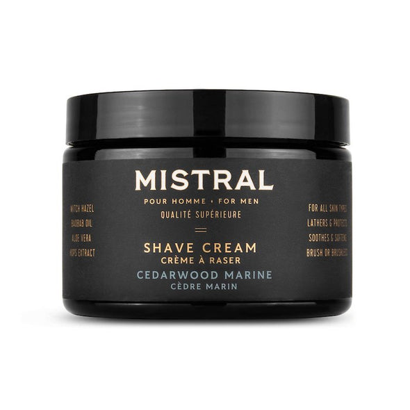 Mistral Men's Ultra Rich Shave Cream 9oz 255g - Cedarwood Marine