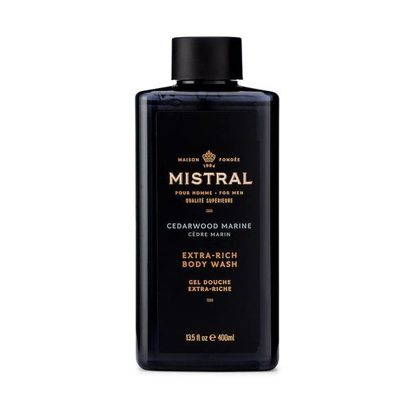 Mistral Men's Extra Rich Body Wash 13.5fl oz 400ml - Cedarwood Marine