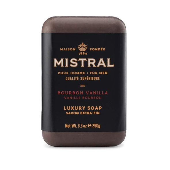 Mistral Men Good Smelling Bar Soap Brown Bourbon Vanilla