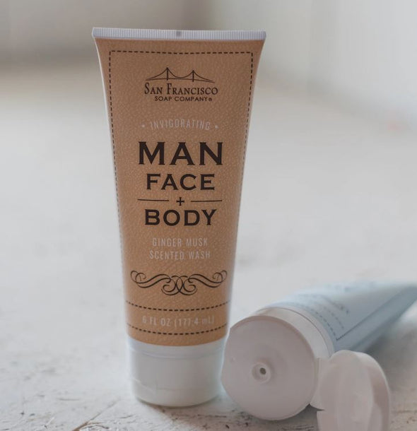 San Francisco Soap Co. Man Face + Body Wash 6oz - Ginger Musk