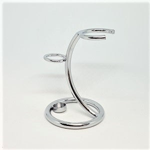 Curved Chrome Safety Razor and Brush Stand