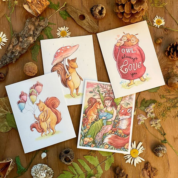 Aubree Sue Art Greeting Card - "Fairyborn" Mom & Baby Fairy