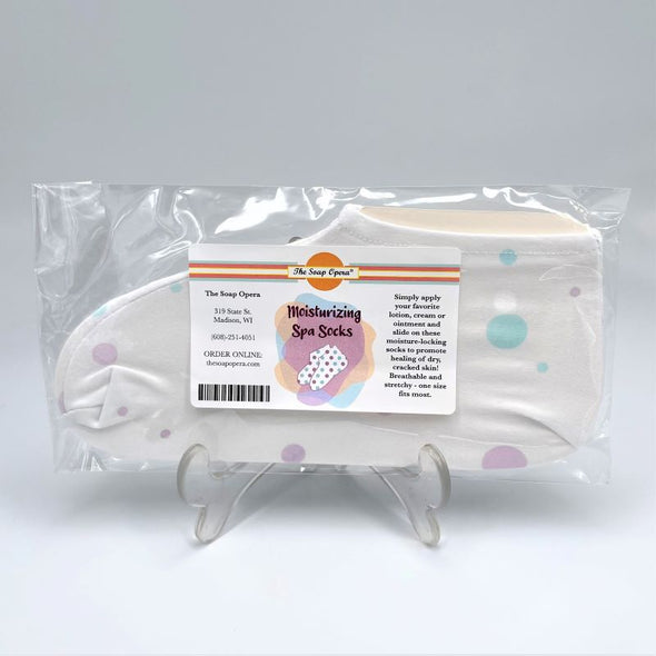 the soap opera moisturizing socks for soft skin spa treatment polka dots gift for woman girl pedicure pink blue white cute