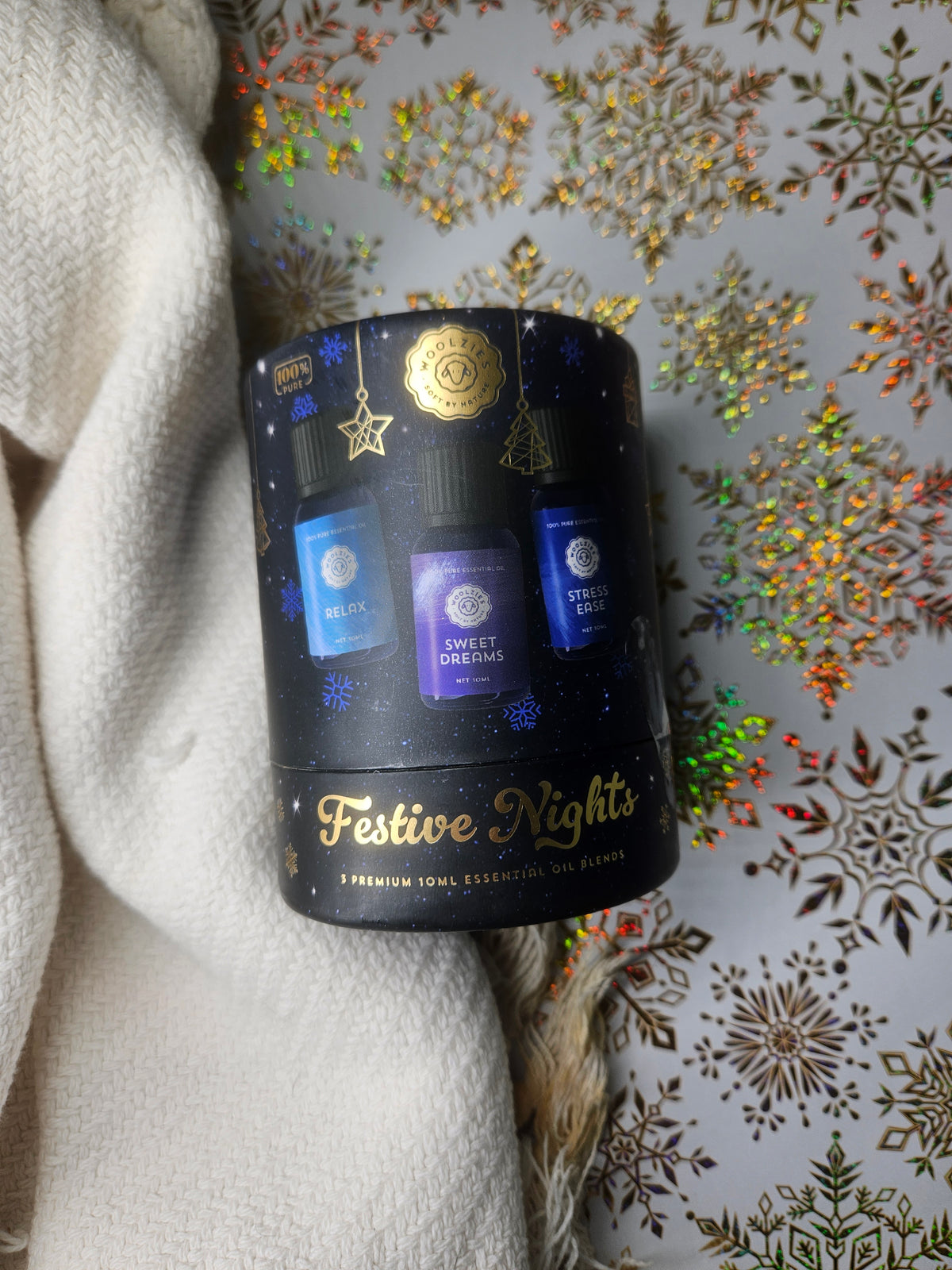 Woolzies Holiday Essential Oil Set - Festive Nights - Relax, Sweet Dreams, Stress Ease