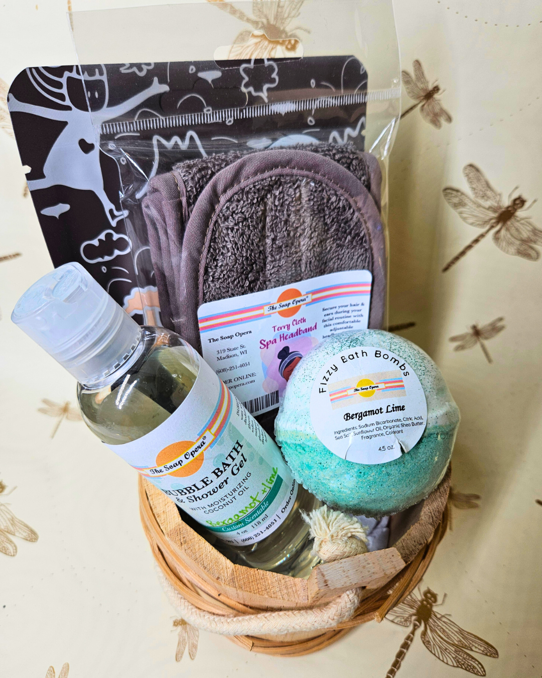 The Soap Opera Mini Self-Care Set in Wooden Bucket