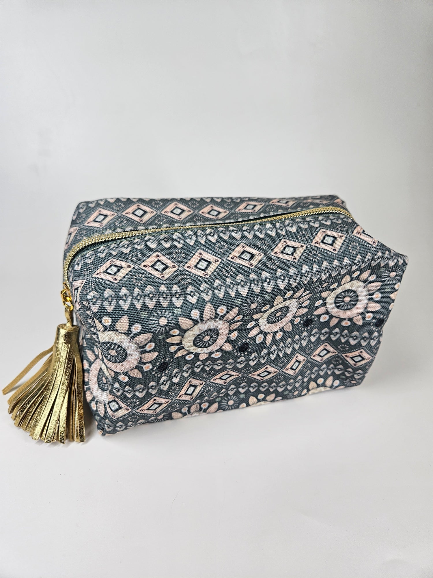 Travel Cosmetic Bag - Green Pattern
