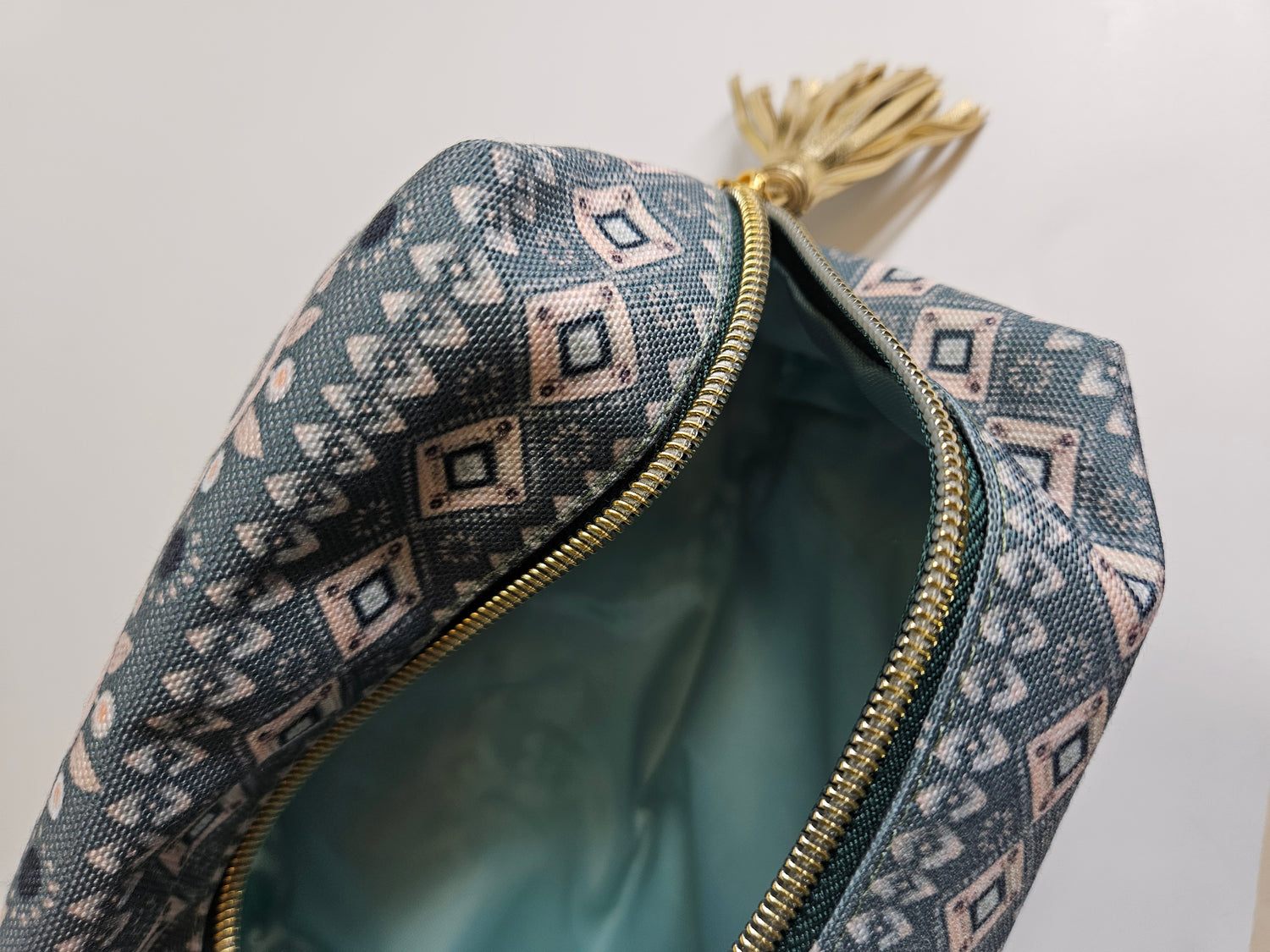 Travel Cosmetic Bag - Green Pattern