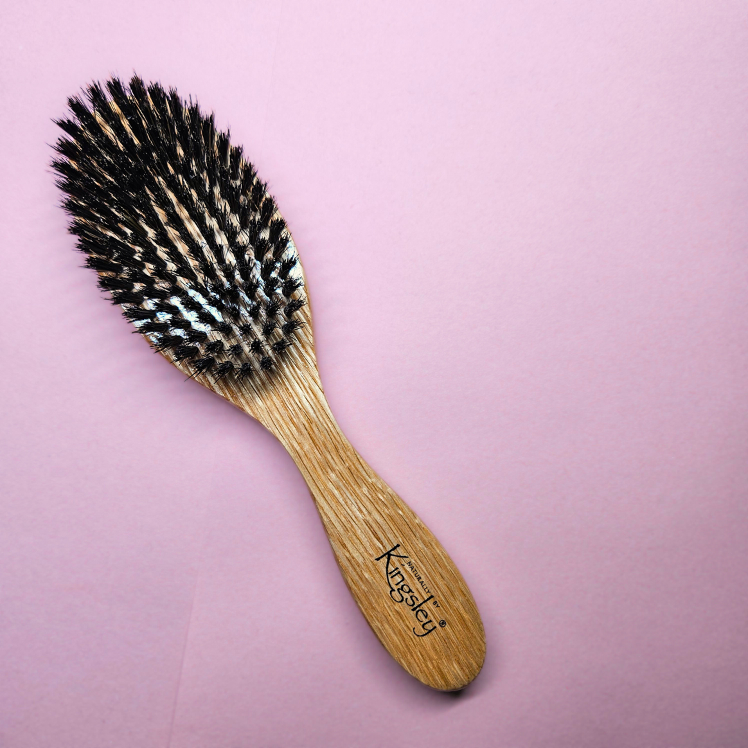 Kingsley Oak Wood 100% Pure Boar Bristle Oval Hair Brush