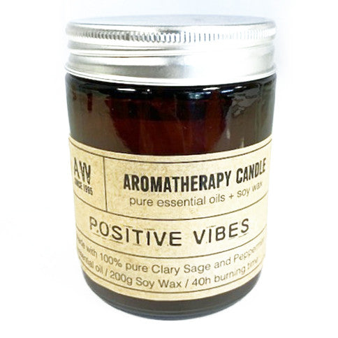 Ancient Wisdom Aromatherapy Soy Candle - Positive Vibes - Clary Sage  & Peppermint