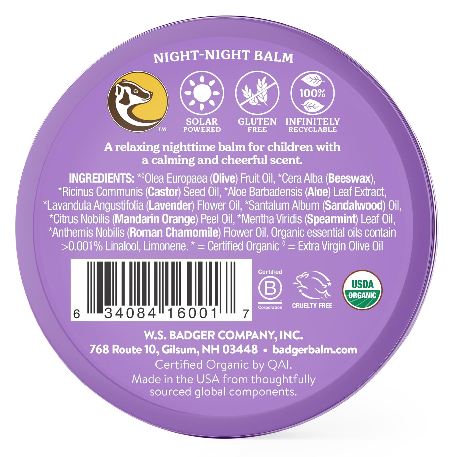 Badger Organic Night-Night Balm - Lavender & Chamomile