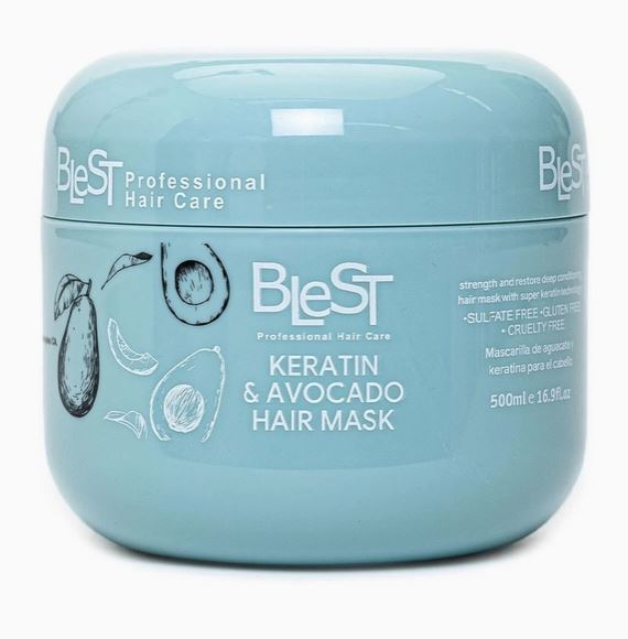 Blest Keratin & Avocado Hair Mask 16.9oz 500ml
