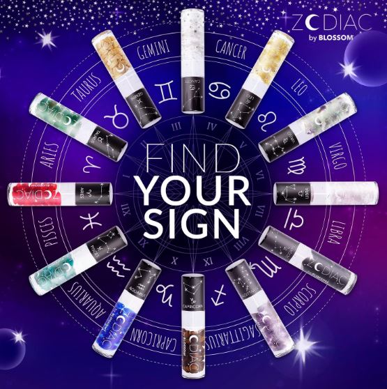 Blossom Zodiac Crystal Roll-On Lip Gloss 0.2oz 3ml (Vanilla)