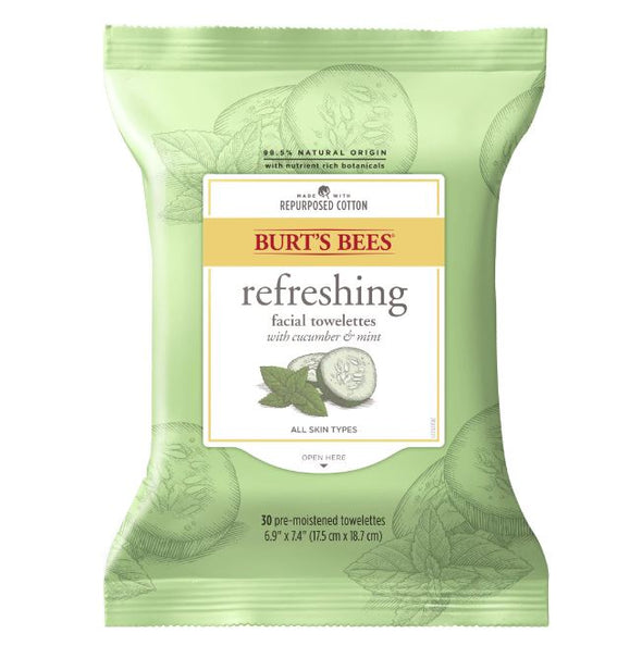 Burt’s Bees Facial Cleansing Towelettes 30 pack - Cucumber & Mint