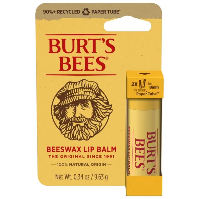 Burt's Bees Lip Balm in Recycled Paper Tube 0.34oz 9.63g - Original Beeswax