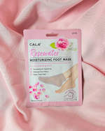 Pink Foot Mask hydrating with rosewater for nourishing and reducing odor by Cala