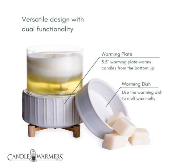 Candle Warmers Etc. 2-in-1 Classic Fragrance Warmer - Ceramic & Wood