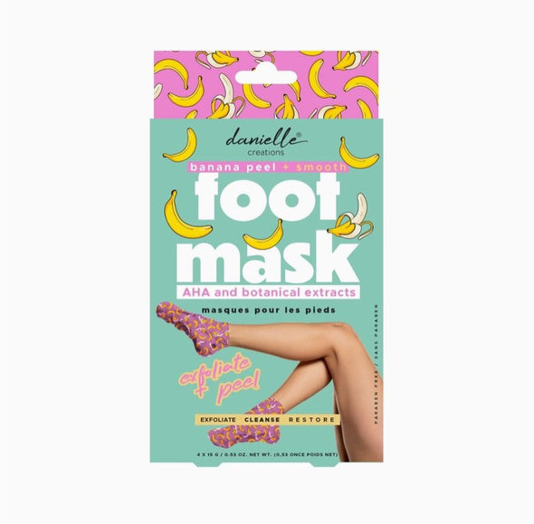 Danielle Banana Peel + Smooth Foot Mask Set of 4 0.53oz 15g