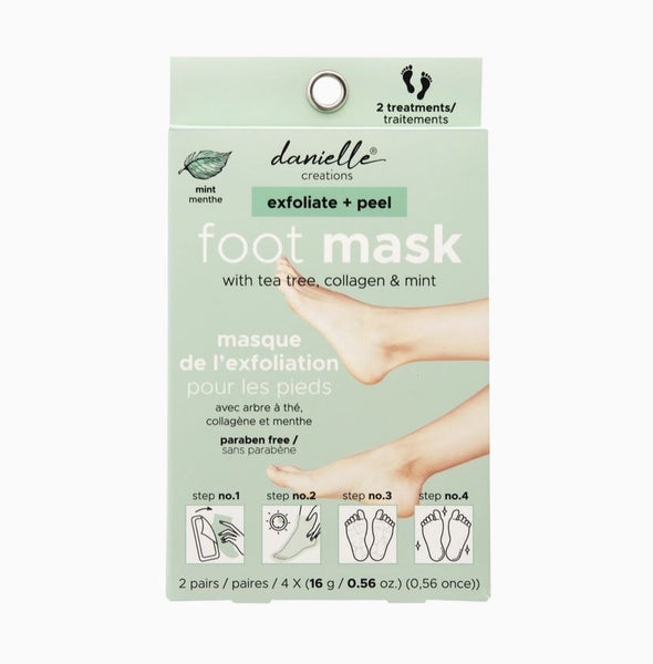 Danielle Exfoliate + Peel Foot Mask Set of 4 0.56oz 16g - Mint