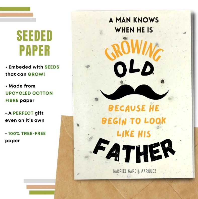 Compostable Card Earthbits Seeded Compostable Greeting Card - Growing Old