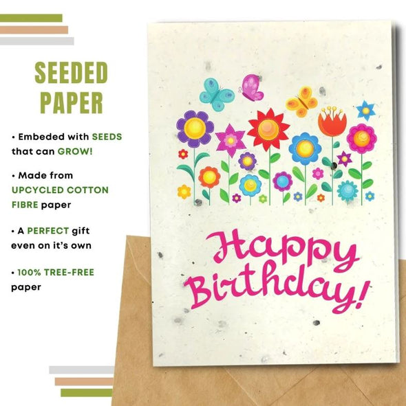 Earthbits Seeded Compostable Greeting Card - Birthday Spring Wishes