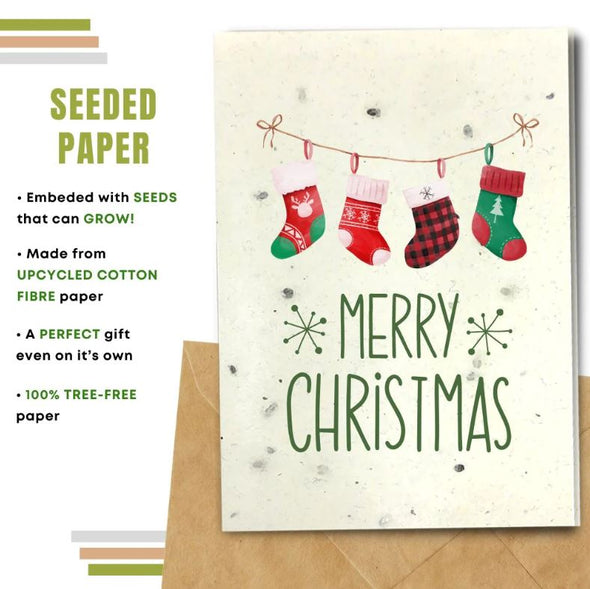 Earthbits Seeded Compostable Greeting Card - Christmas Stockings