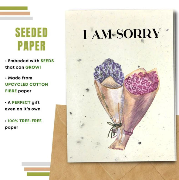 Earthbits Seeded Compostable Greeting Card - I Am Sorry Bouquets