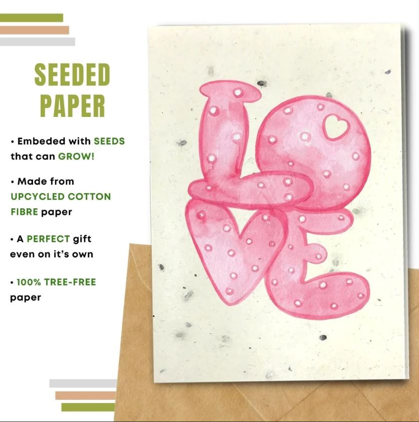 Compostable Card Earthbits Compostable Greeting Cards - Love