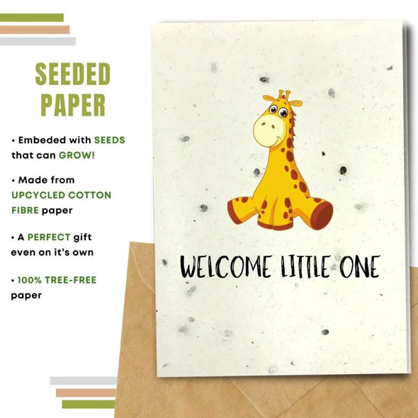 Earthbits Seeded Compostable Greeting Card - Welcome Little One Giraffe
