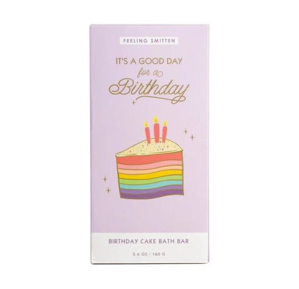 Feeling Smitten It's a Good Day for a Birthday Rainbow Bath Bar 5.6oz 150g - Birthday Cake