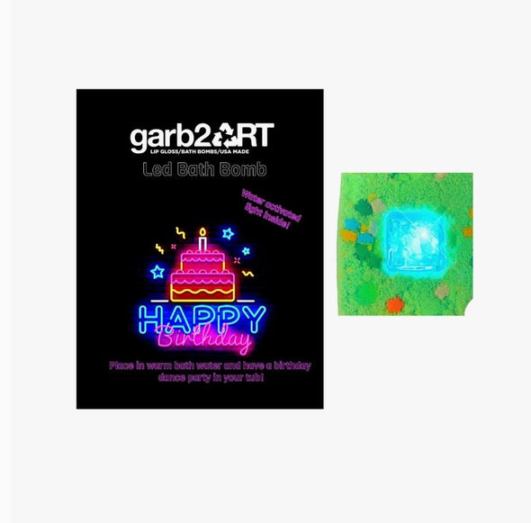 Garb2Art Bath Bomb 5oz - Happy Birthday LED