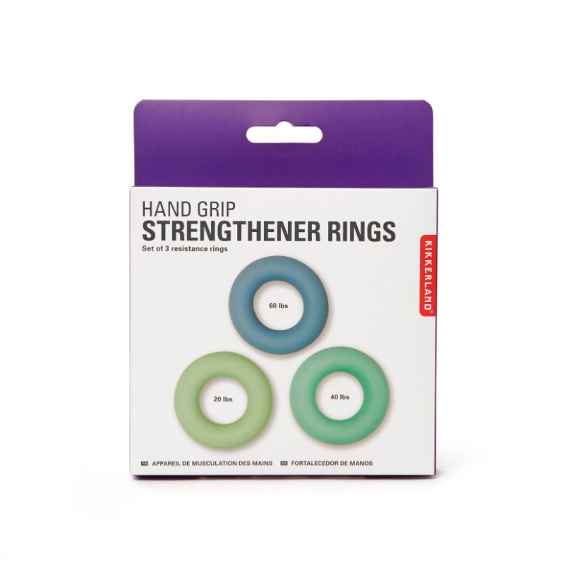 Kikkerland Hand Grip Strenghtener Rings Set of 3