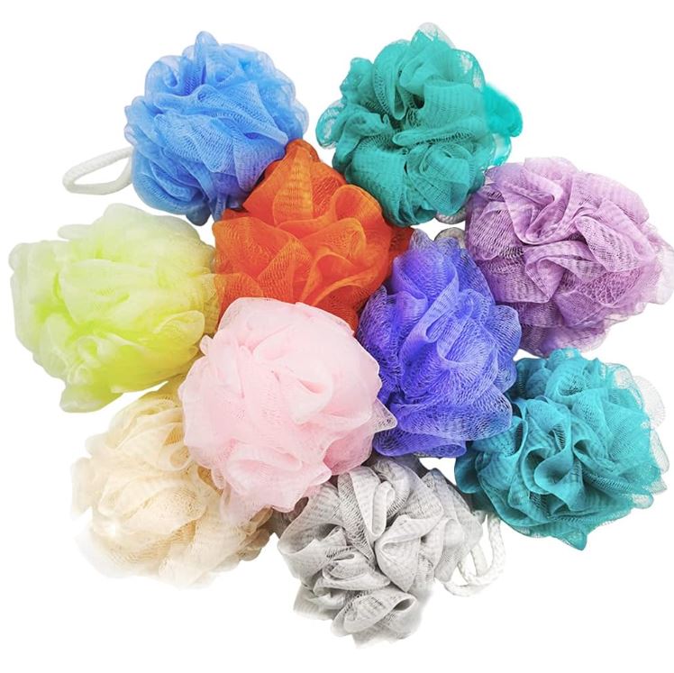 Kingsley Nylon Mesh Flower Bath Pouf - Variety
