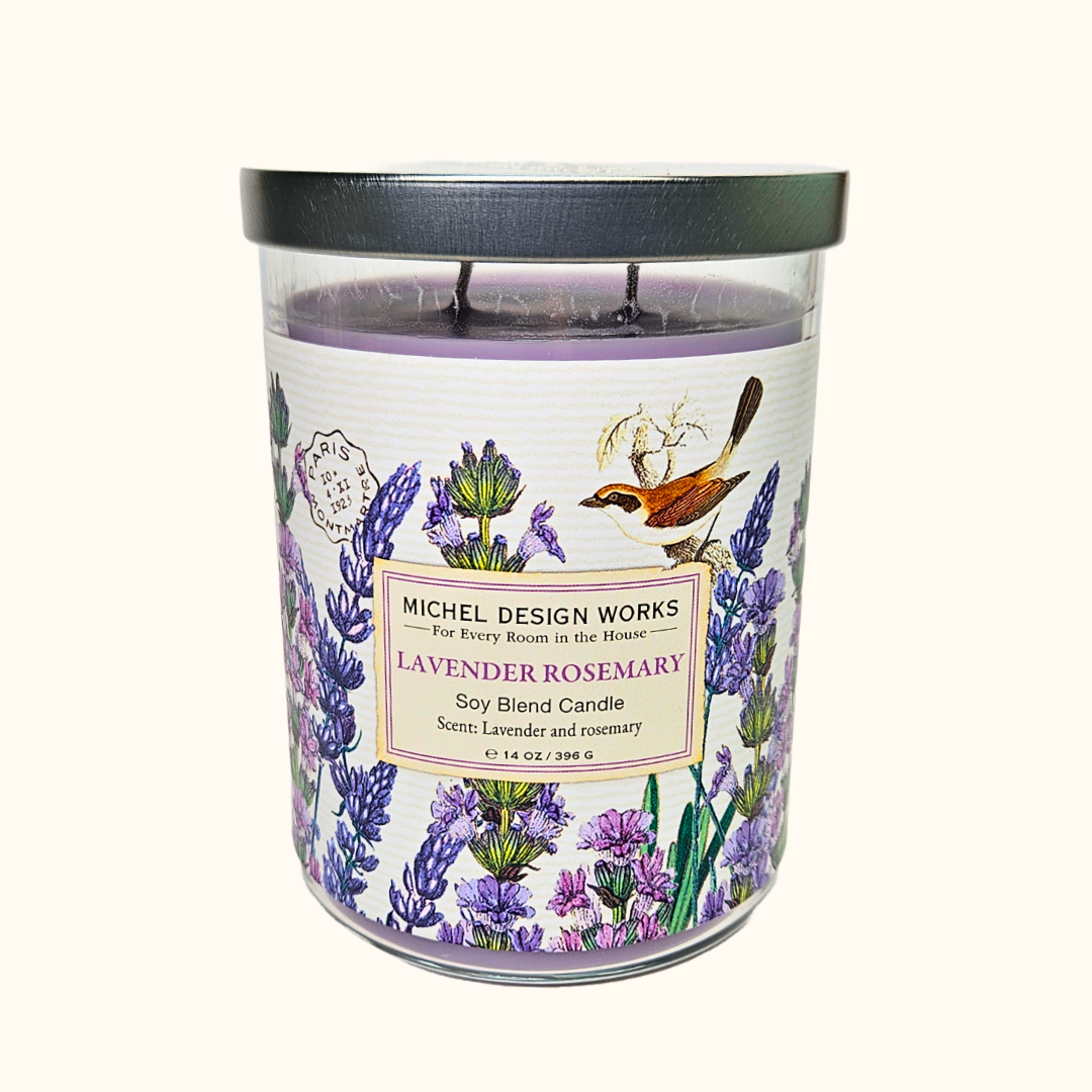 Michel Design Works Medium Tumbler Decorative Glass Candle 14oz 396g - Lavender Rosemary