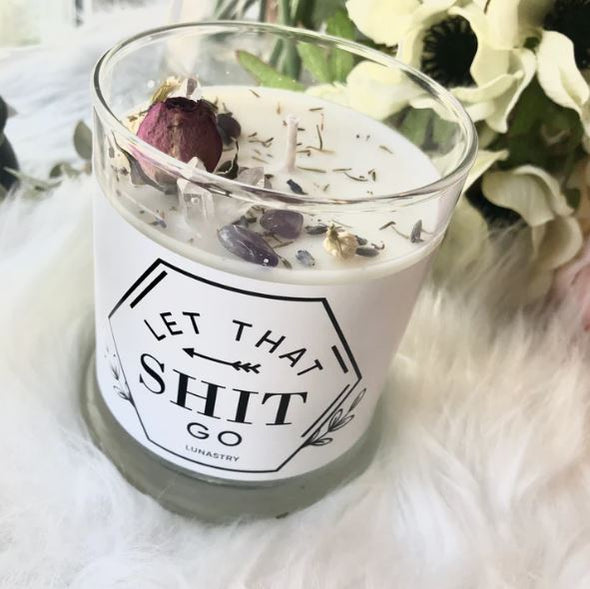 Lunastry Let That Shit Go Crystal Soy Wax Candle 11oz