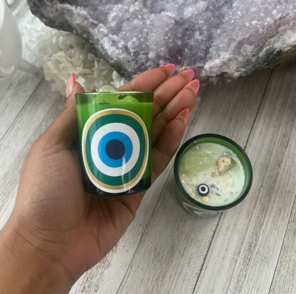 Lunastry Crystal Votive Candle - Evil Eye