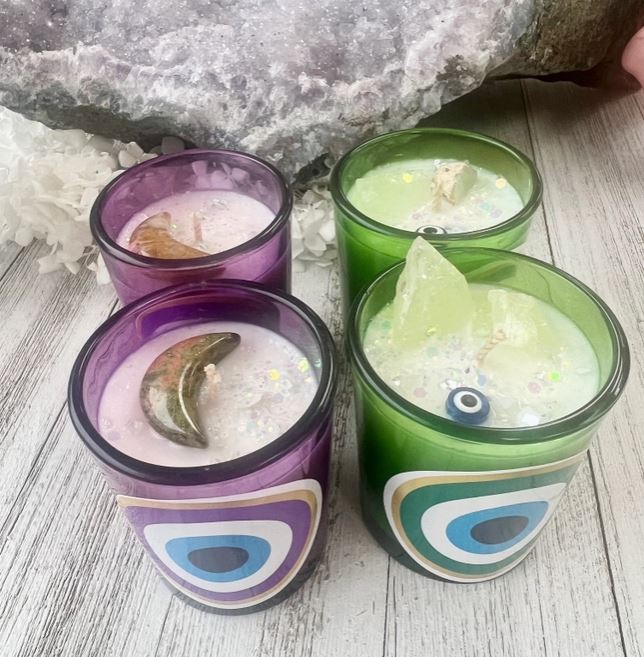 Lunastry Crystal Votive Candle - Evil Eye