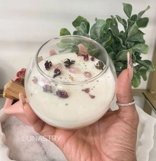 Lunastry Crystal Ball Double Wick Soy Wax Candle