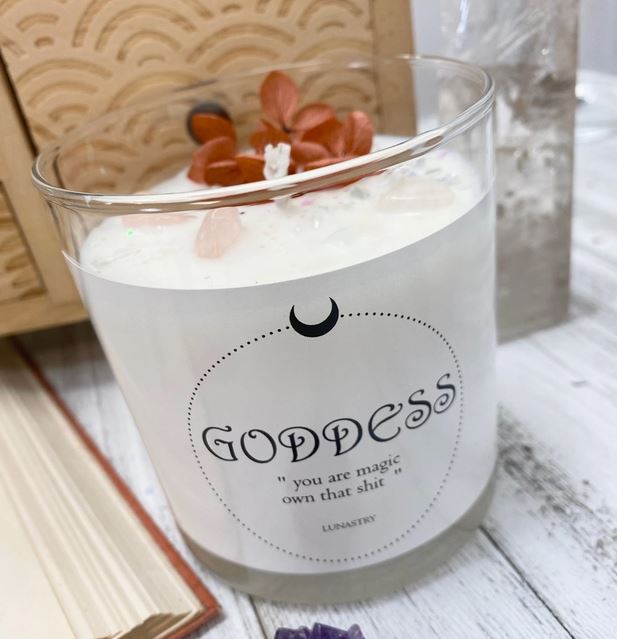 Lunastry Goddess Crystal Soy Wax Candle 11oz