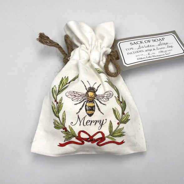 Mary Lake-Thompson Holiday Triple-Milled Soap in Sack 6oz 170g - Bee Merry