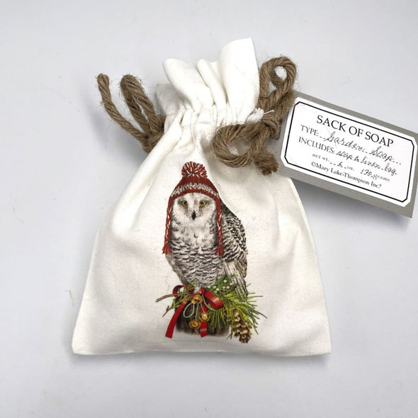 Mary Lake-Thompson Holiday Triple-Milled Soap in Sack 6oz 170g - Owl with Hat