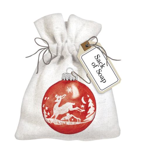 Mary Lake-Thompson Holiday Triple-Milled Soap in Sack 6oz 170g - Red Ornament