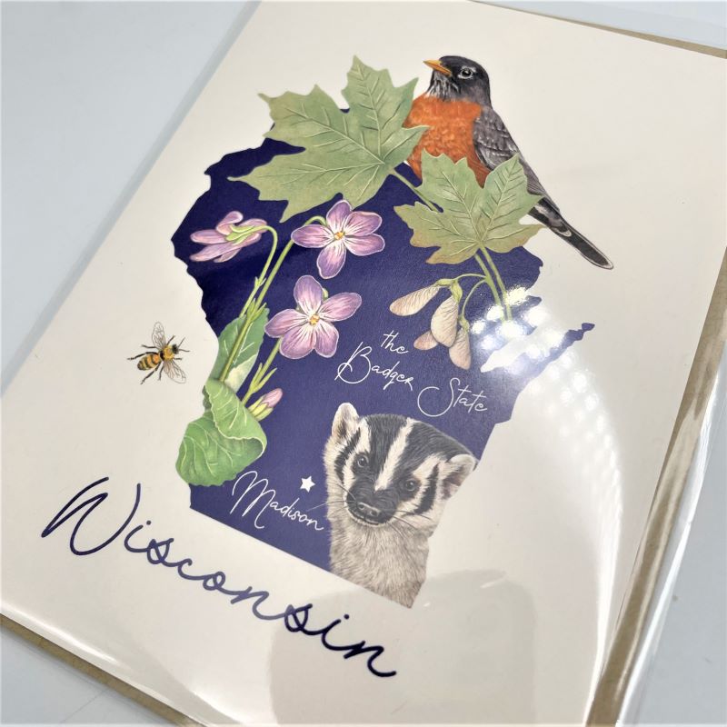 Mary Lake-Thompson Greeting Card - Wisconsin State Symbols