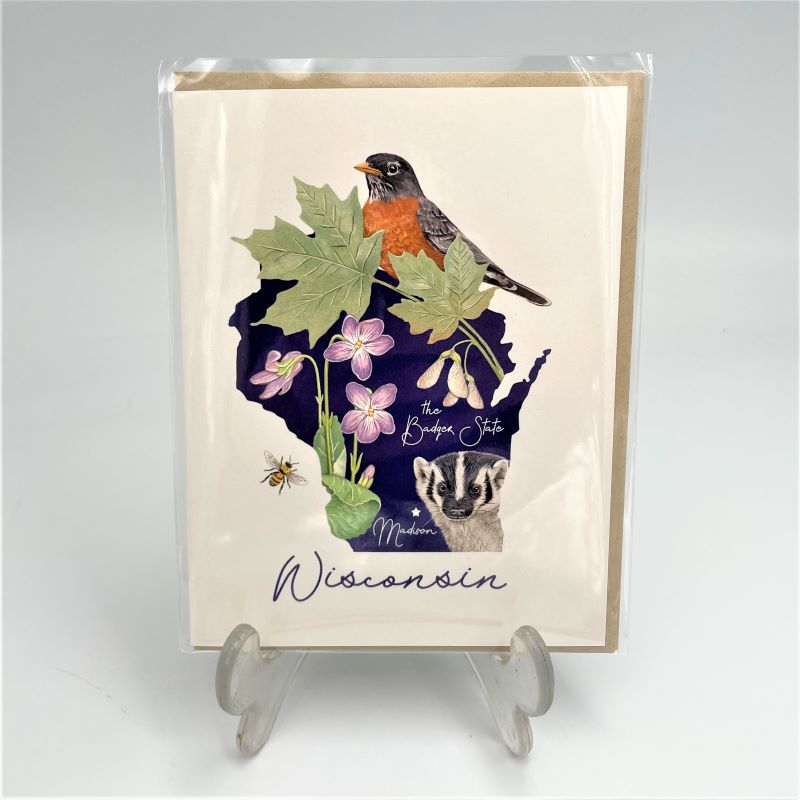 Mary Lake-Thompson Greeting Card - Wisconsin State Symbols