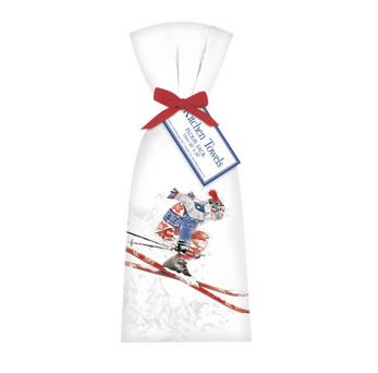 Mary Lake-Thompson Holiday Flour Sack Towel Set of 2 - Ski Jumper