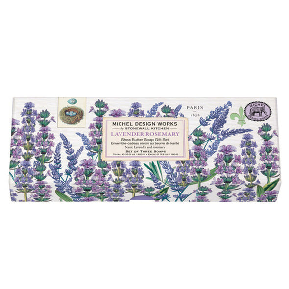 Michel Design Works Shea Butter 3 Soap Gift Set - Lavender Rosemary