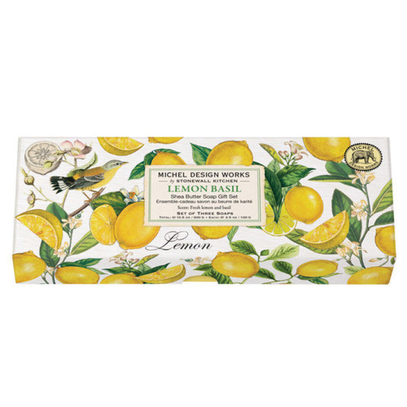 Michel Design Works Shea Butter 3 Soap Gift Set - Lemon Basil